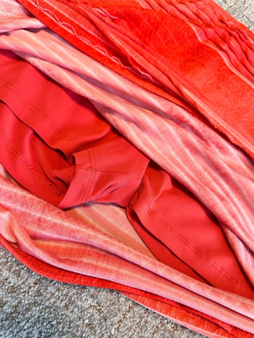 Textured Orange A-Line Women’s Skirt - Picture 6 of 9